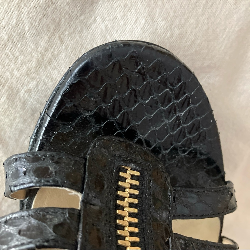 Jimmy Choo Glenys Snakeskin Caged Sandals - Picture 9 of 15